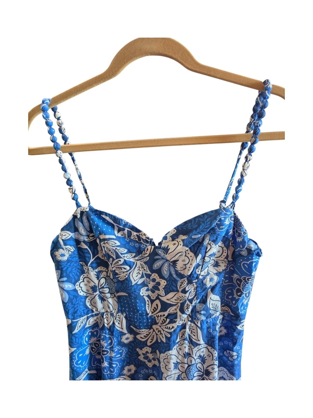 Beautifull FARM Rio Blue and White Floral Maxi Dress size S- excellent condition - Picture 4 of 10